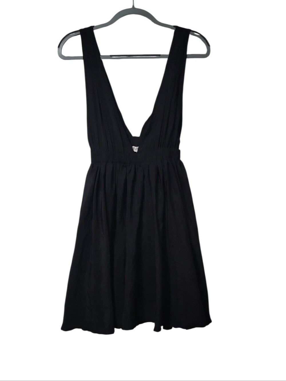 Showpo Black Mini Dress with Deep V Back-Size 10